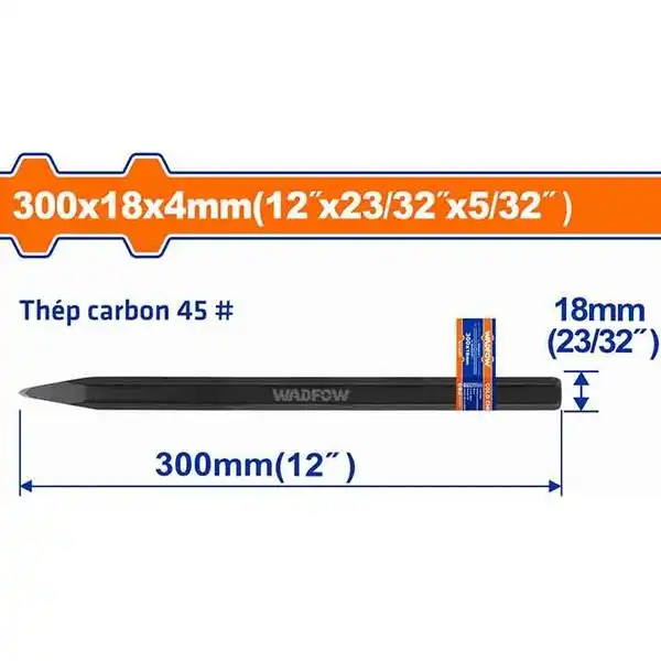 26x16x250mm Đục sắt mũi dẹp Wadfow WCC1301