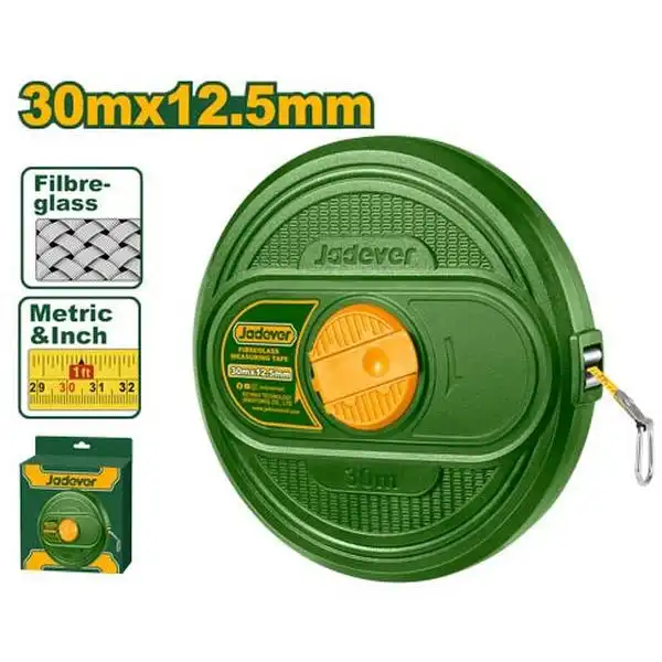 30mx12.5mm Thước cuộn sợi thủy tinh hệ inch và mét Jadever JDMT2530