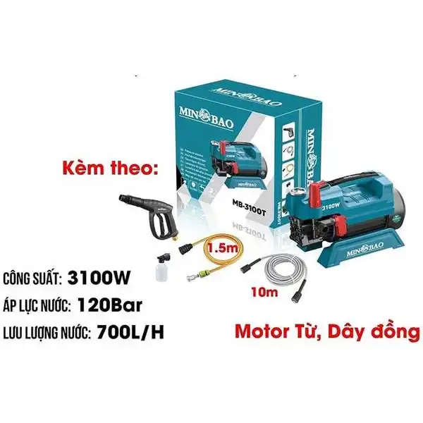 3100W Máy xịt rửa chỉnh áp Minbao MB-3100T