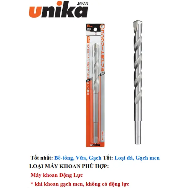 32mm Mũi khoan bê tông chuôi trụ Unika B32.0x280