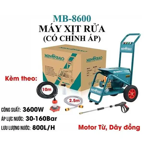 3600W Máy xịt rửa chỉnh áp Minbao MB-8600