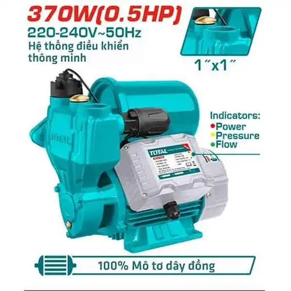 370W (0.5HP) Máy bơm nước tăng áp Total TWP113706