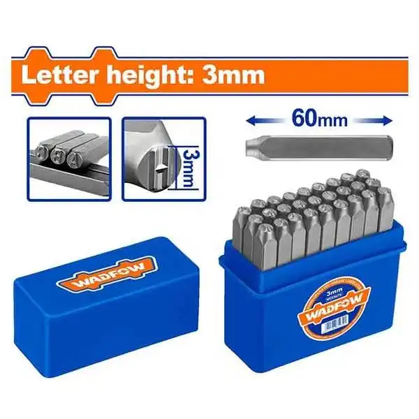 3mm Bộ 27 mũi đột chữ Wadfow WCC9273