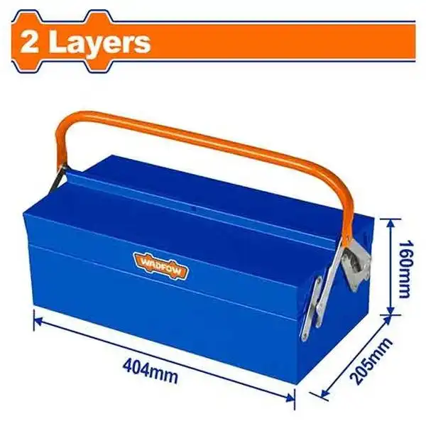 404x205x160mm Thùng đựng đồ nghề 2 ngăn bằng sắt Wadfow WTB8A33