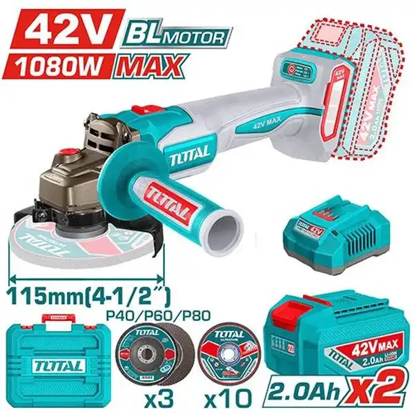 42V Máy mài góc (xài đá 115mm) dùng pin P42M Total TAGLI4108112