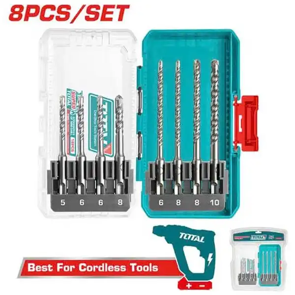 5-10mm Bộ mũi khoan bê tông chuôi SDS 8 chi tiết Total TACSDL11806