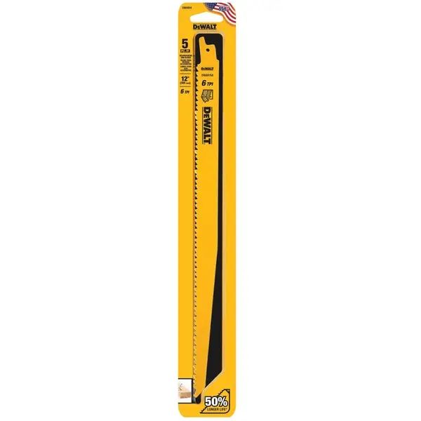 5 Lưỡi máy cưa kiếm cắt kim loại 12inch 6T Hiệu Dewalt, Model DW4804