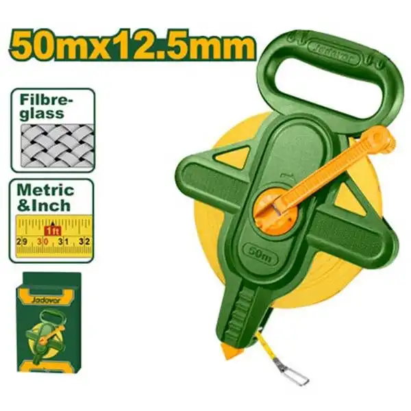 50mx12.5mm Thước cuộn sợi thủy tinh hệ inch và mét Jadever JDMT2550