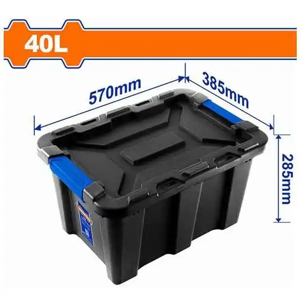 590x335x265mm Thùng nhựa đen dung tích 40L Wadfow WTB3340