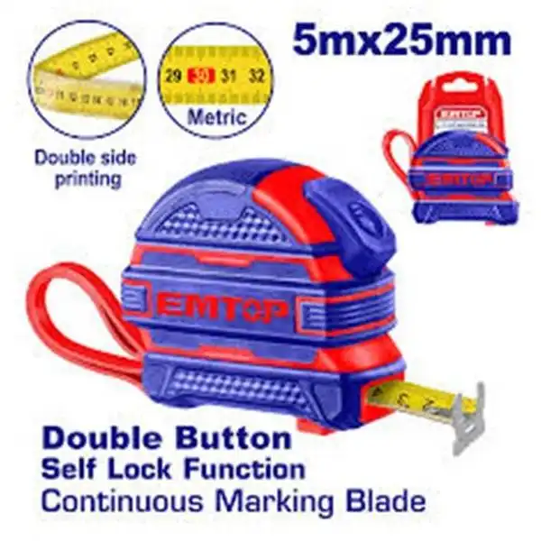 5m Thước cuộn thép (rộng 25mm) Emtop EMTP2525M