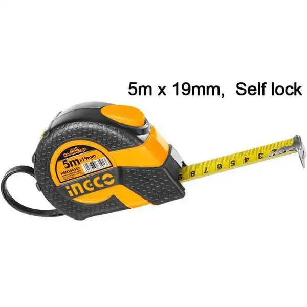 5mx19mm Thước cuộn thép nền vàng INGCO HSMT08052