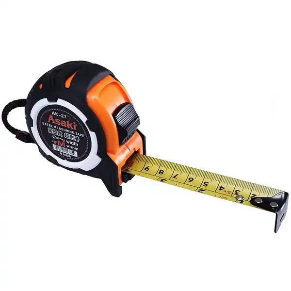 5mx25mm Thước cuộn thép nền vàng Asaki AK-2765