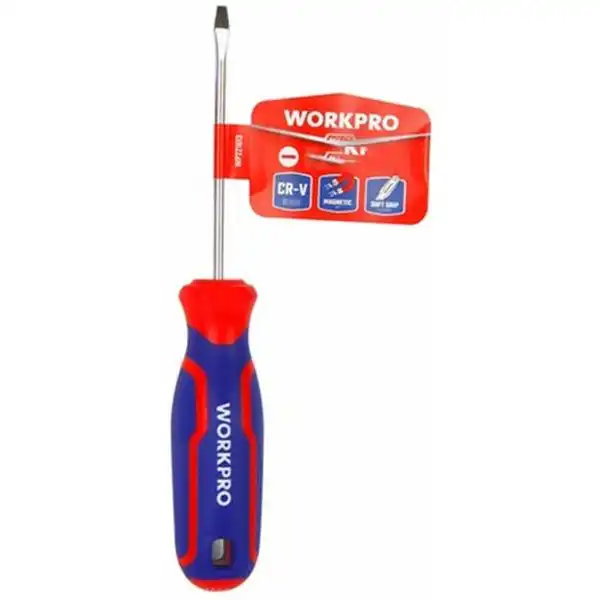 5x150mm Tuốc nơ vít dẹp tay cầm bọc cao su Workpro WP221022
