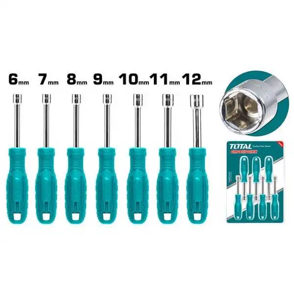 6-12mm Bộ tuốc nơ vít đầu tán 7 chi tiết Total TNSS0701