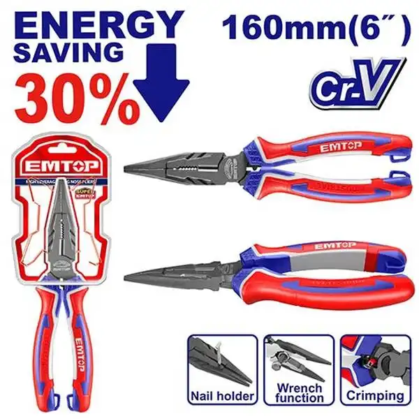 6 inch Kìm nhọn cao cấp Emtop EPLRL0621