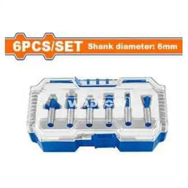 6mm Bộ mũi phay 6 chi tiết Wadfow WRKSR0106