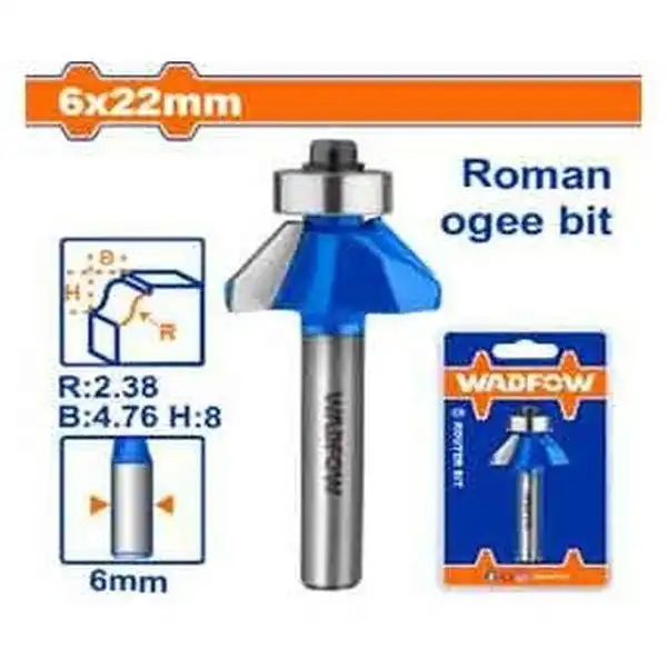 6x22mm Mũi phay gỗ đánh chỉ cổ điển Wadfow WRG5401