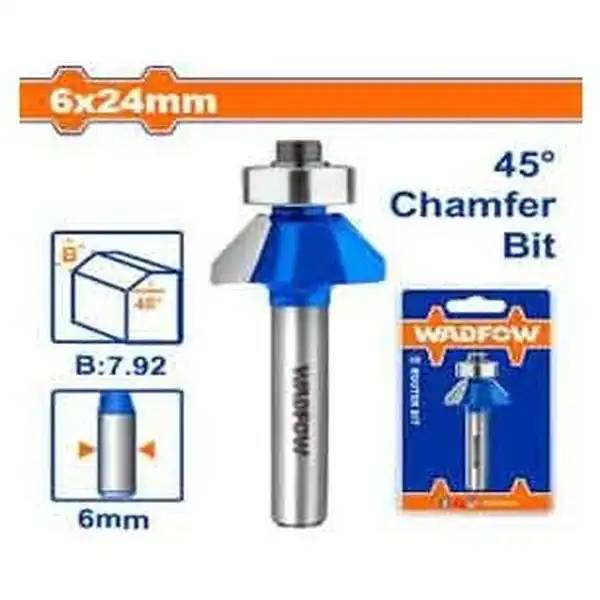6x24mm Mũi phay gỗ vát 45 độ Wadfow WRG3402