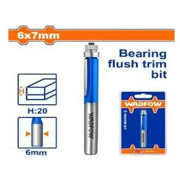 6x7mm Mũi phay gỗ thẳng bi dưới Wadfow WRG7401