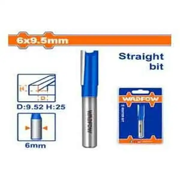6x9.5mm Mũi phay gỗ thẳng Wadfow WRG1403