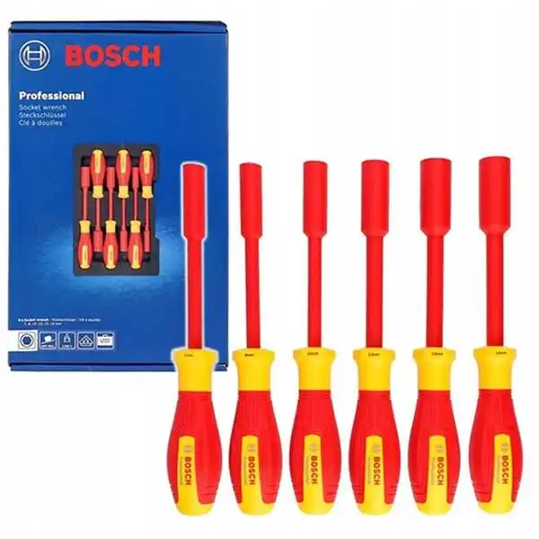 7-14mm Bộ tuốc nơ vít vặn tuýp lục giác 6 chi tiết cách điện 1000v Bosch 1600A02NF3