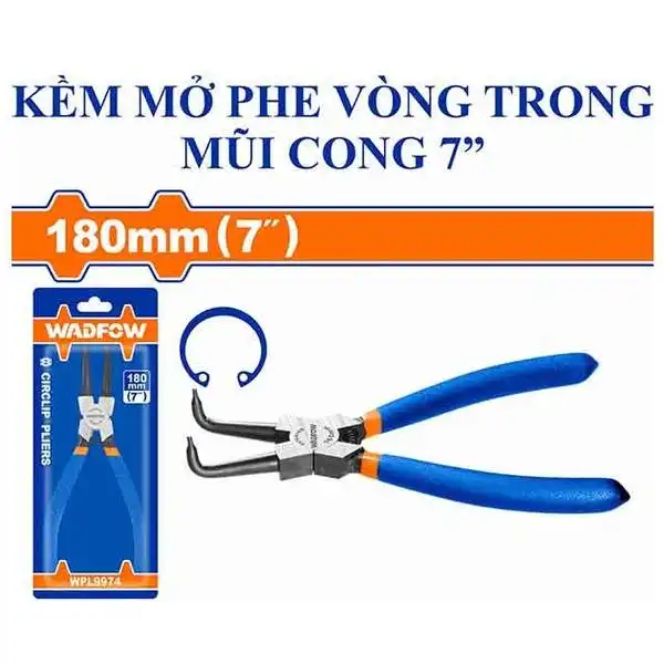 7 inch Kìm mở phe trong mũi cong Wadfow WPL9974