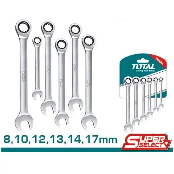 8-17mm Bộ cờ lê vòng miệng tự động 6 chi tiết Total THT102RK566