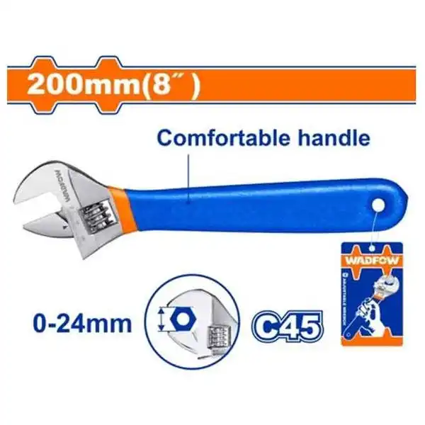 8 inch Mỏ lết cán màu xanh Wadfow WAW5108