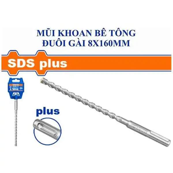 8x160mm Mũi khoan bê tông đuôi gài SDS Wadfow WHD1206