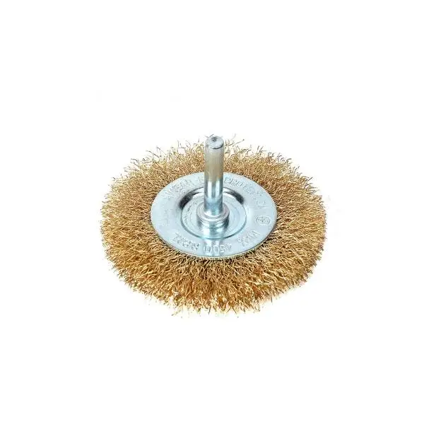 Bàn chải bánh xe dây uốn 75mm với trục 6.3mm Workpro WP407009