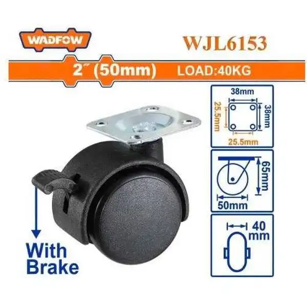 Bánh xe đẩy cố định có khóa 2 inch WADFOW WJL6153