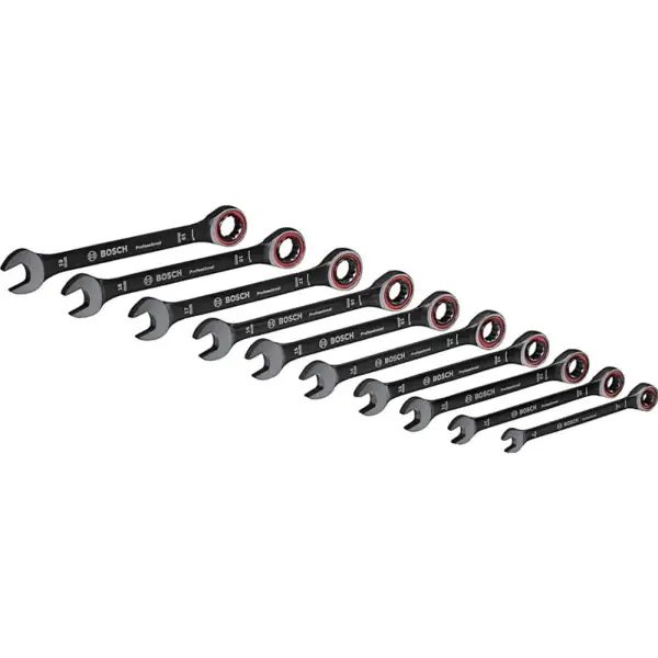 Bộ 10 món cờ lê vòng miệng tự động Bosch 1600A016BU (Thép Cr-mo)