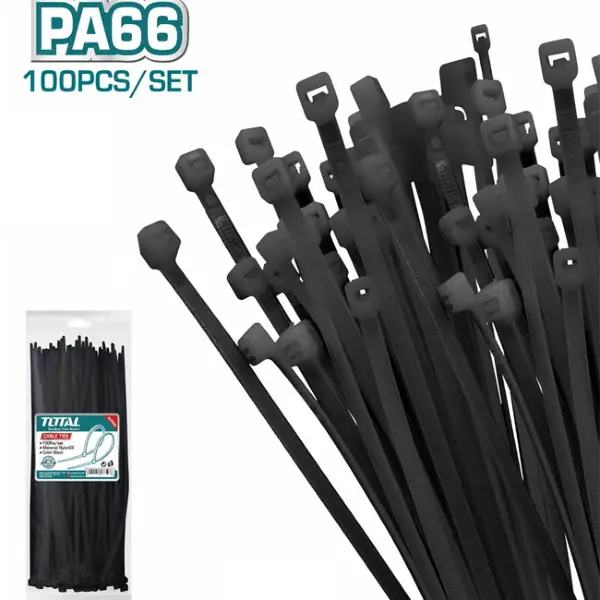 Bộ 100 dây rút nhựa đen Total THTCTB15025 150x2.5mm