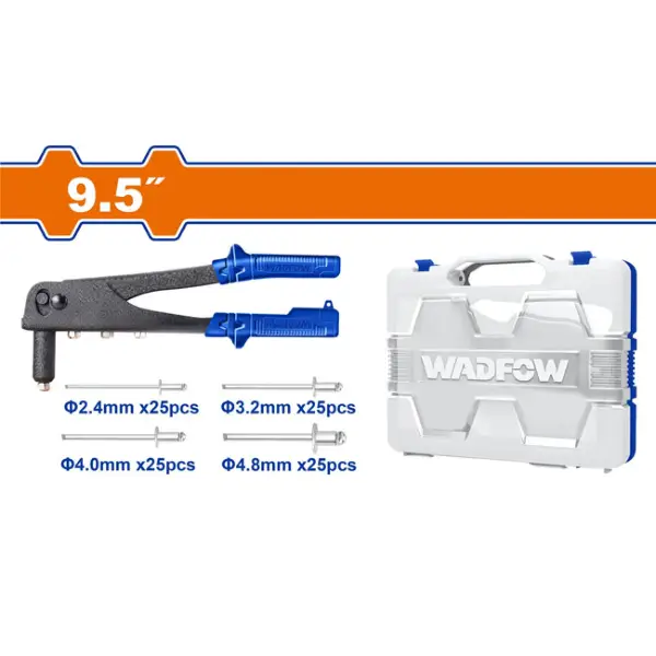 Bộ 101 chi tiết Kìm rút rivet 9.5 inch và đinh rút WadFow WHR1909