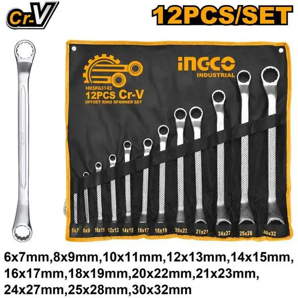 Bộ 12 Cờ Lê Hai Miệng HKSPA3142 INGCO