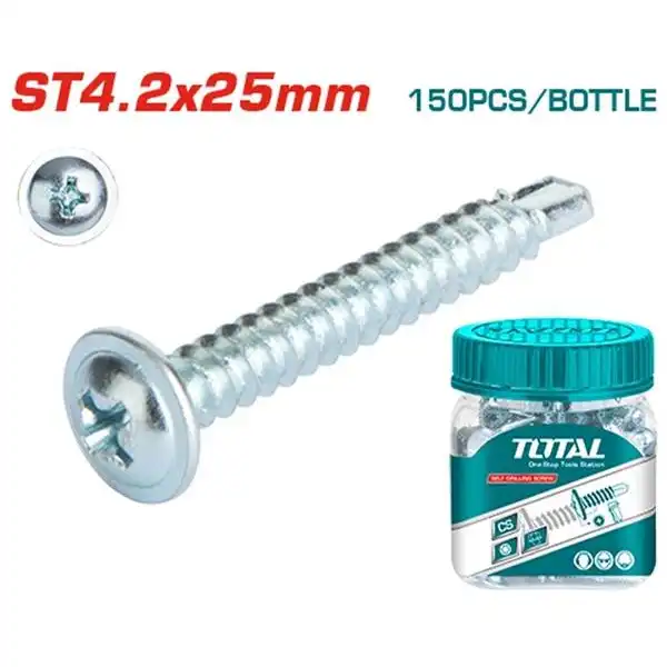 Bộ 150 vít tự khoan ST4.2x25mm WJSS4202511 TOTAL