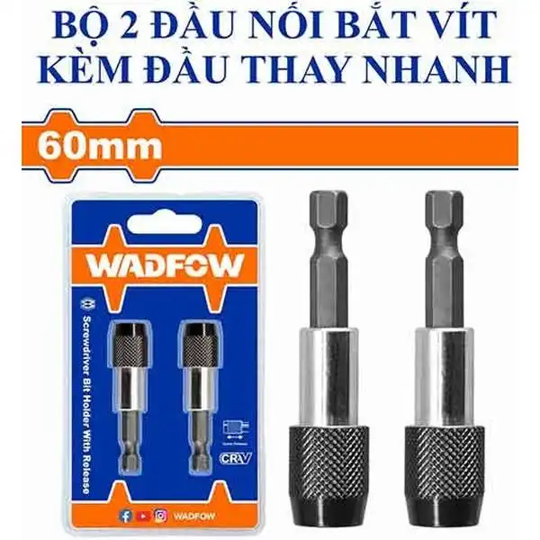 Bộ 2 đầu nối mũi vít (đầu thay nhanh) 60mm Wadfow WSV3K01
