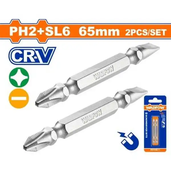 Bộ 2 Mũi Bắt Vít 2 Đầu Ph2+Sl665Mm WSV0K11 WADFOW