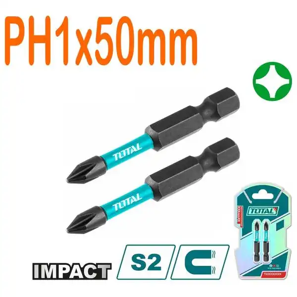 Bộ 2 mũi bắt vít PH1x50mm TACIM71PH150 TOTAL