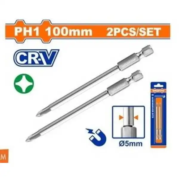 Bộ 2 Mũi Vít Bake Nối Dài Ph1X100Mm WSV9KPH1 WADFOW