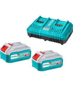 Bộ 2 Pin 20V 5.0Ah Và Sạc Nhanh 2 Cổng 4A Total TFBCPK2425