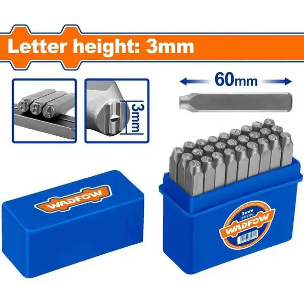 Bộ 27 Mũi Đột Chữ Cái 3Mm WCC9273 WADFOW