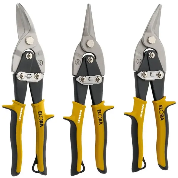 Bộ 3 cây kéo cắt tôn ELORA 402-1 S3 gồm mũi thẳng, trái, phải