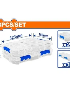 Bộ 3 hộp đựng linh kiện trong suốt Wadfow WTB8343