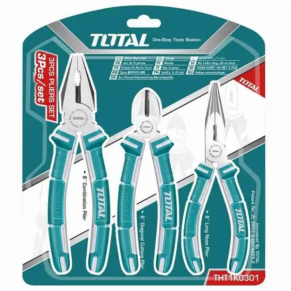 Bộ 3 Kìm cắt, Kìm răng và Kìm mỏ dài THT1K0301 TOTAL