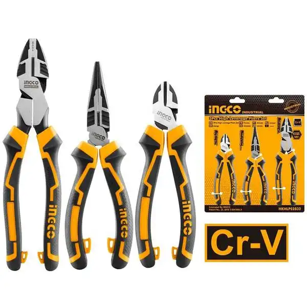 Bộ 3 Kìm Răng, Cắt Và Nhọn Cao Cấp HKHLPS2832 INGCO