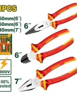 Bộ 3 kìm cắt, điện và mũi nhọn cách điện Jadever JDPS0633