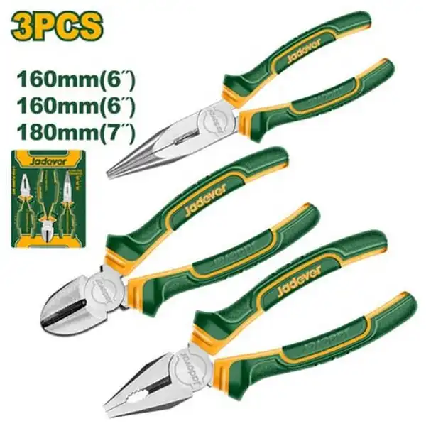 Bộ 3 kìm cắt, điện và mũi nhọn Jadever JDPS0603