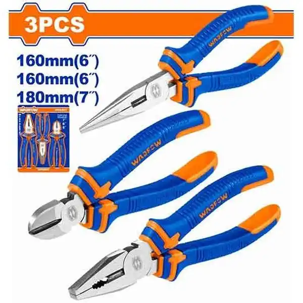 Bộ 3 kìm cắt, điện và mũi nhọn Wadfow WPS0603
