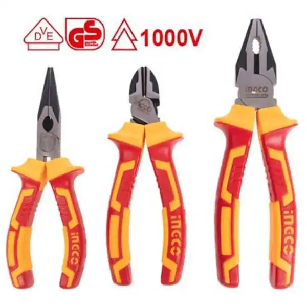 Bộ 3 kìm điện, cắt, nhọn cắt điện Ingco HIKPS28318